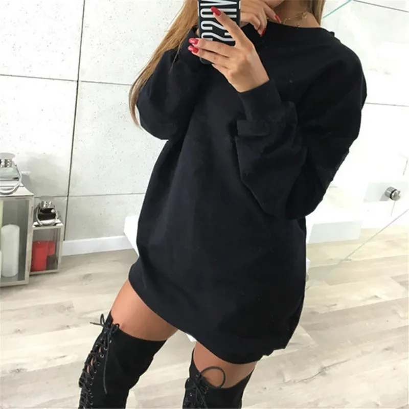 Winter dress loose long sleeve black mini sweat shirt dress robe women casual round neck white 2020
Winter dress loose long sleeve black mini sweat shirt dress robe women casual round neck white 2020