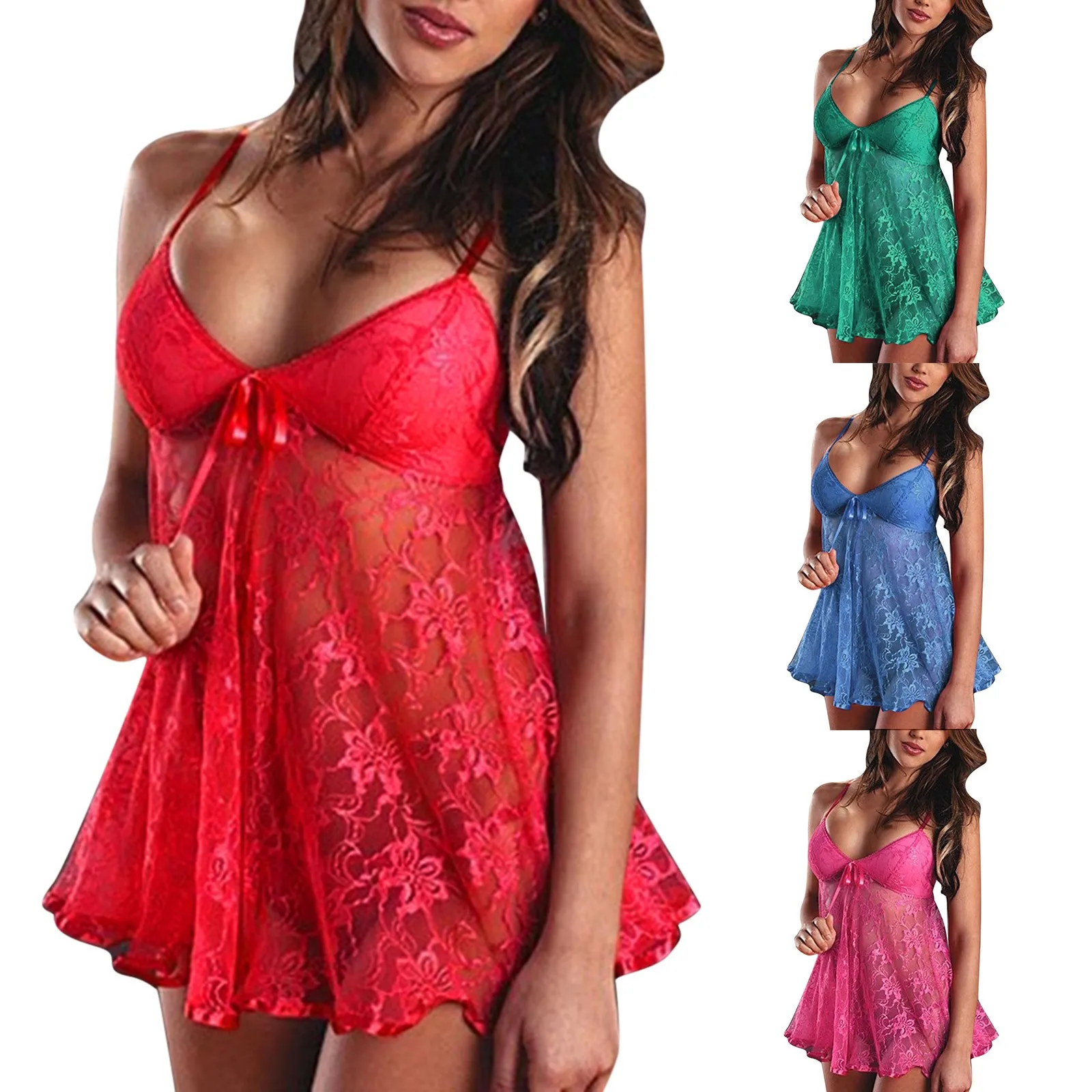 Womens Sexy Lace Flower Sleepwear Dress Silks Lingerie Nightdress Underwear With Cup V-Neck Sleeveless Backless Nightdress Dress
Womens Sexy Lace Flower Sleepwear Dress Silks Lingerie Nightdress Underwear With Cup V-Neck Sleeveless Backless Nightdress Dress