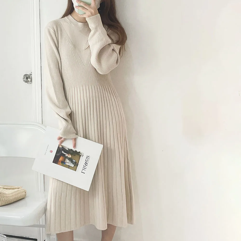 Dress Japanese Korean Style Women 2021 Autumn Younger Pullover Loose Simple Elegant Long Sleeve Solid Sweater Dresses Women
Dress Japanese Korean Style Women 2021 Autumn Younger Pullover Loose Simple Elegant Long Sleeve Solid Sweater Dresses Women