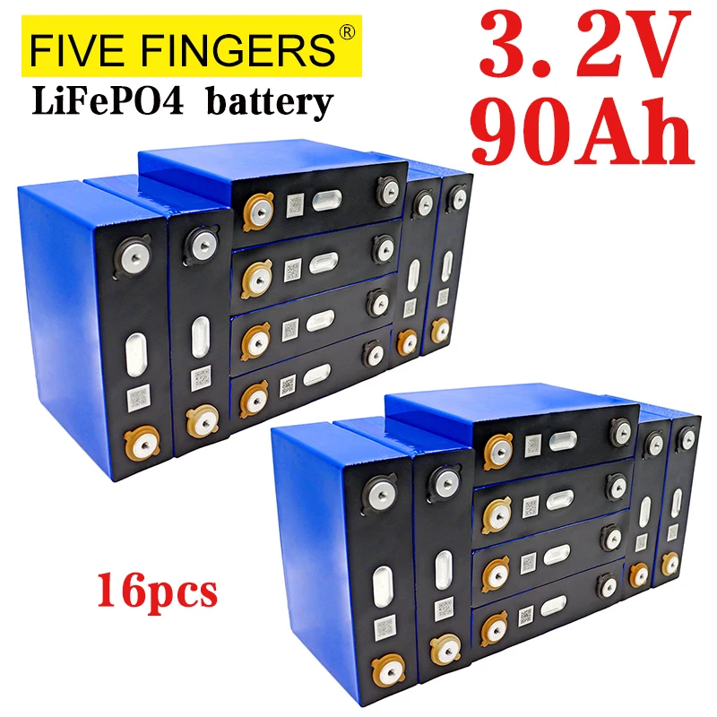 16PCS 3.2V 90Ah Lifepo4 rechargeable battery 3C High power diy 12v 24v 48v Solar storage Electric car golf cart EU US TAX FREE
16PCS 3.2V 90Ah Lifepo4 rechargeable battery 3C High power diy 12v 24v 48v Solar storage Electric car golf cart EU US TAX FREE