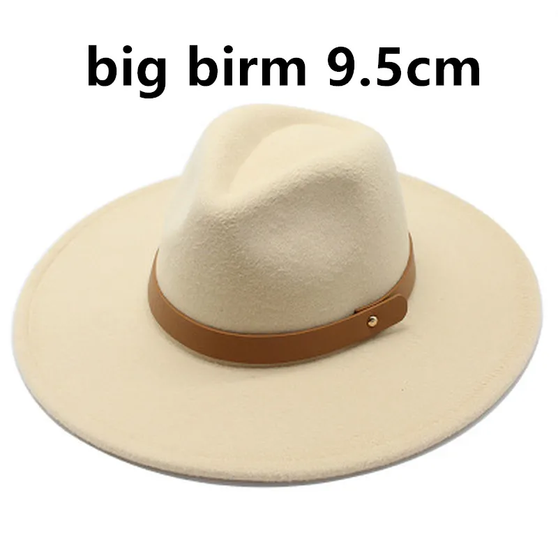 9.5cm big brim fedora hat women men beige white winter autumn felt hats for women classic belt formal wedding fedoras women hats
9.5cm big brim fedora hat women men beige white winter autumn felt hats for women classic belt formal wedding fedoras women hats