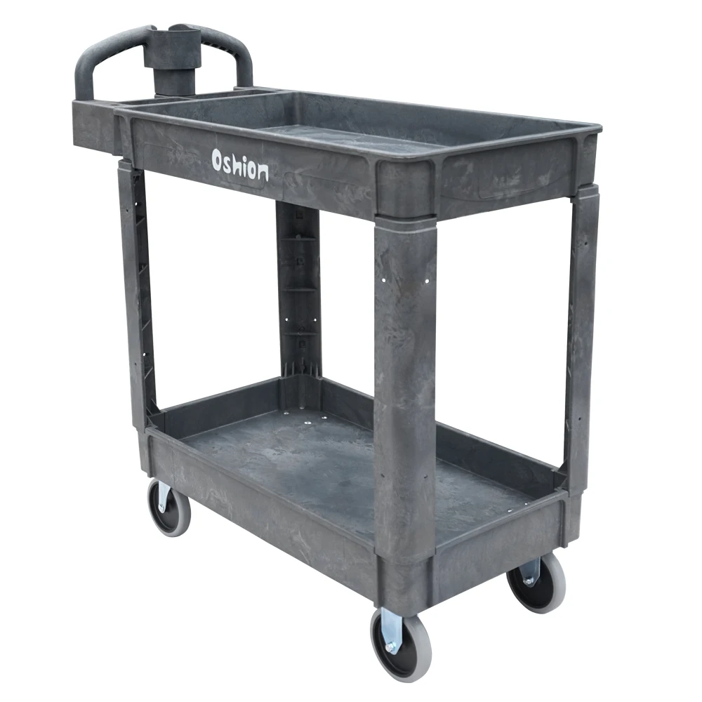 Commercial Products 2-Tier Utility Service Cart Small Lipped Shelves Ergonomic Handle 500 Lbs. Capacity for Warehouse Hotel Etc
Commercial Products 2-Tier Utility Service Cart Small Lipped Shelves Ergonomic Handle 500 Lbs. Capacity for Warehouse Hotel Etc