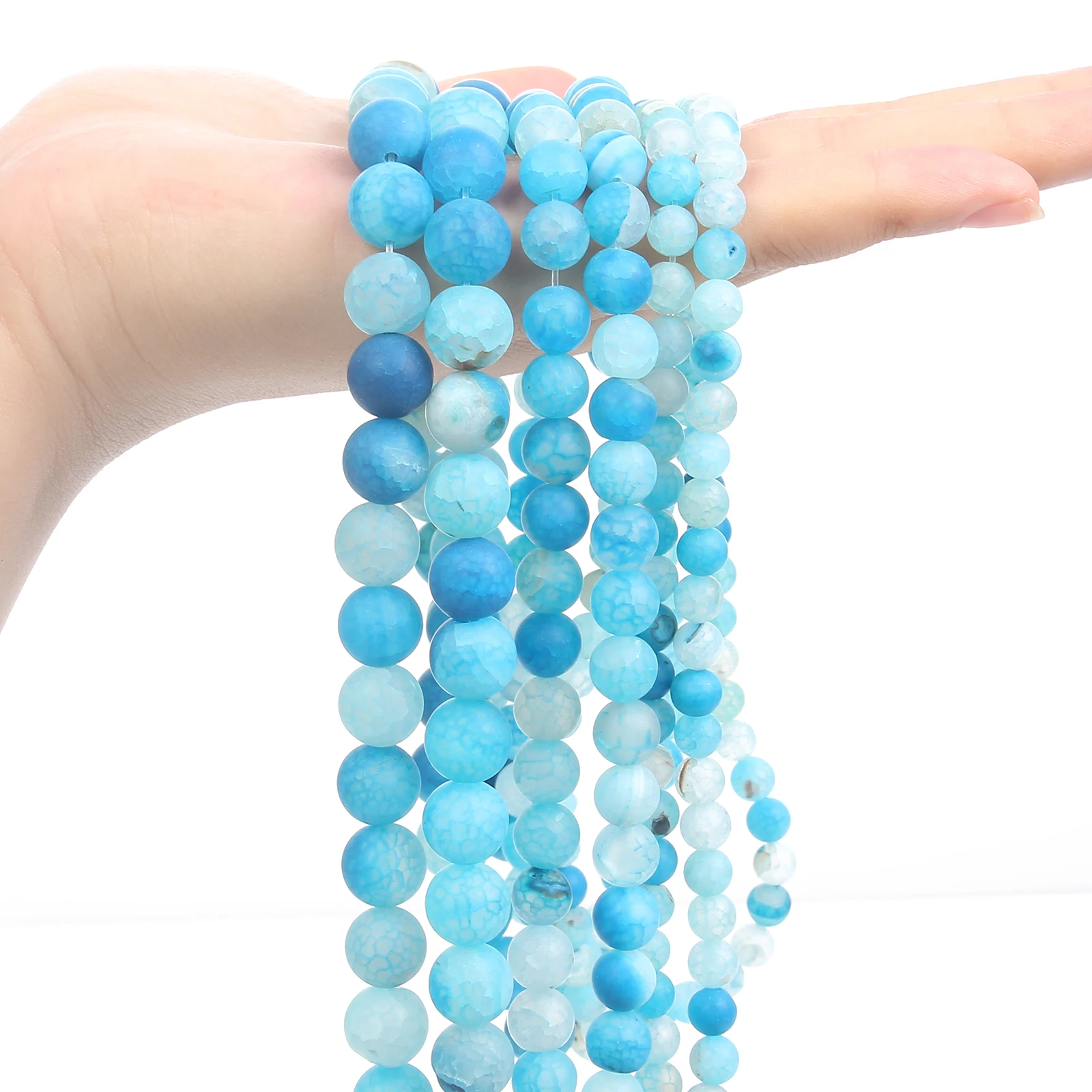 Natural Stone Beads Froste Blue Fire Dragon Veins Agate Round Loose Spacer Beads For Jewelry Making Bracelets Necklace 6/8/10MM
Natural Stone Beads Froste Blue Fire Dragon Veins Agate Round Loose Spacer Beads For Jewelry Making Bracelets Necklace 6/8/10MM