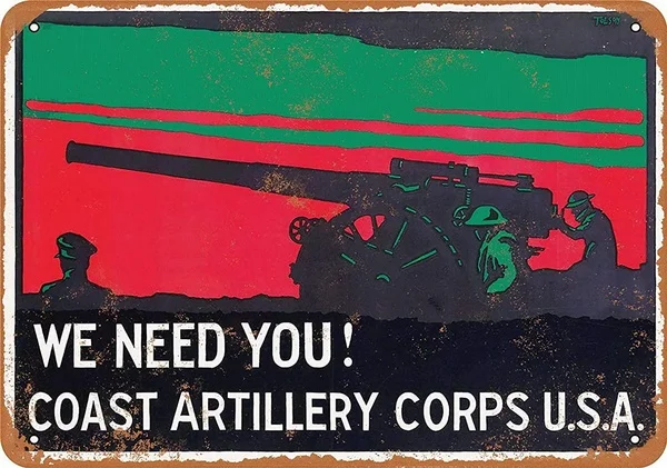 U.S. Coast Artillery Corps Tin Sign art wall decoration,vintage aluminum retro metal sign 
U.S. Coast Artillery Corps Tin Sign art wall decoration,vintage aluminum retro metal sign