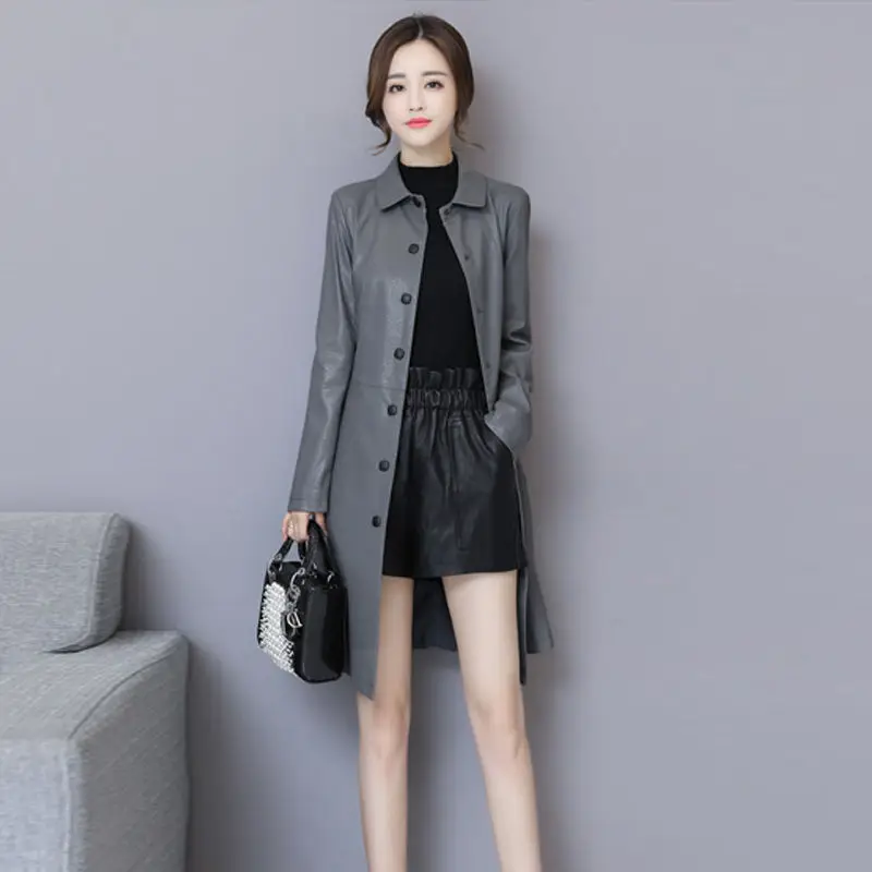 Ailegogo New Spring Women Long Faux Leather Jacket Casual Single Breasted Slim Fit Female Outwear Medium Long Windproof Coat
Ailegogo New Spring Women Long Faux Leather Jacket Casual Single Breasted Slim Fit Female Outwear Medium Long Windproof Coat