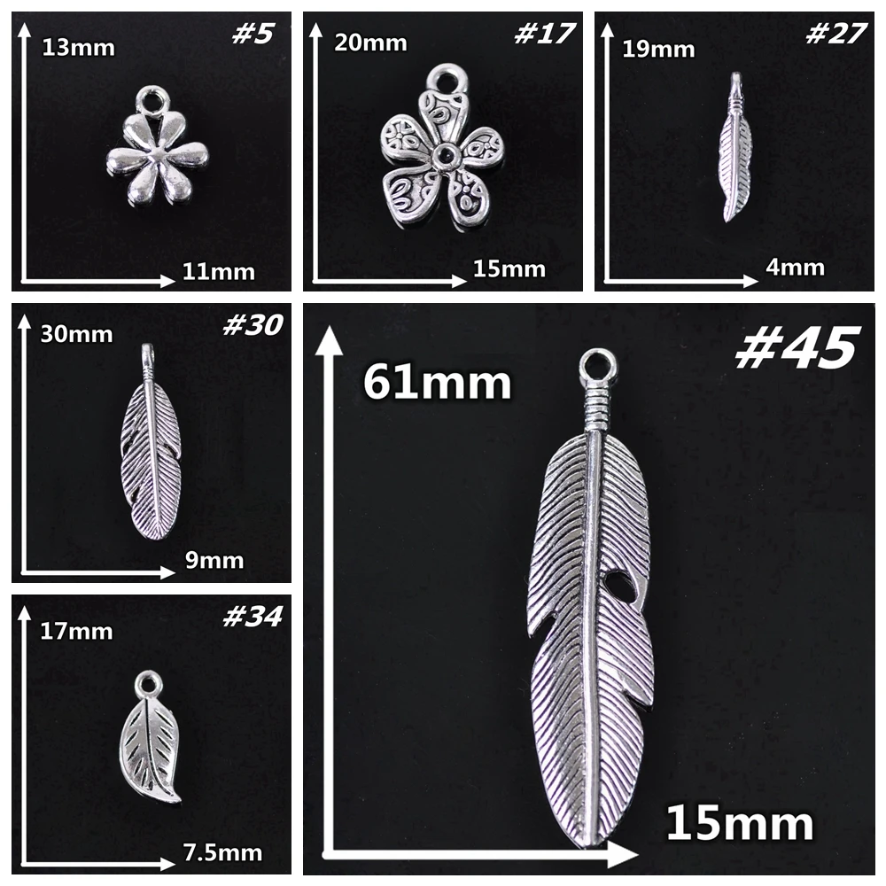 Tibetan Silver Color Metal Flower Leaf Plants Loose Pendants Beads Wholesale lot for Jewelry Making DIY Crafts Findings
Tibetan Silver Color Metal Flower Leaf Plants Loose Pendants Beads Wholesale lot for Jewelry Making DIY Crafts Findings