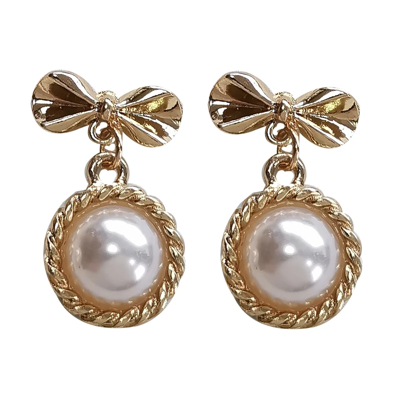 LaGo S925 needle Sweet Simulated Pearl Earrings Pretty Delicate Design Golden Plating Metal Bowknot Earrings For Young Girl Gift
LaGo S925 needle Sweet Simulated Pearl Earrings Pretty Delicate Design Golden Plating Metal Bowknot Earrings For Young Girl Gift