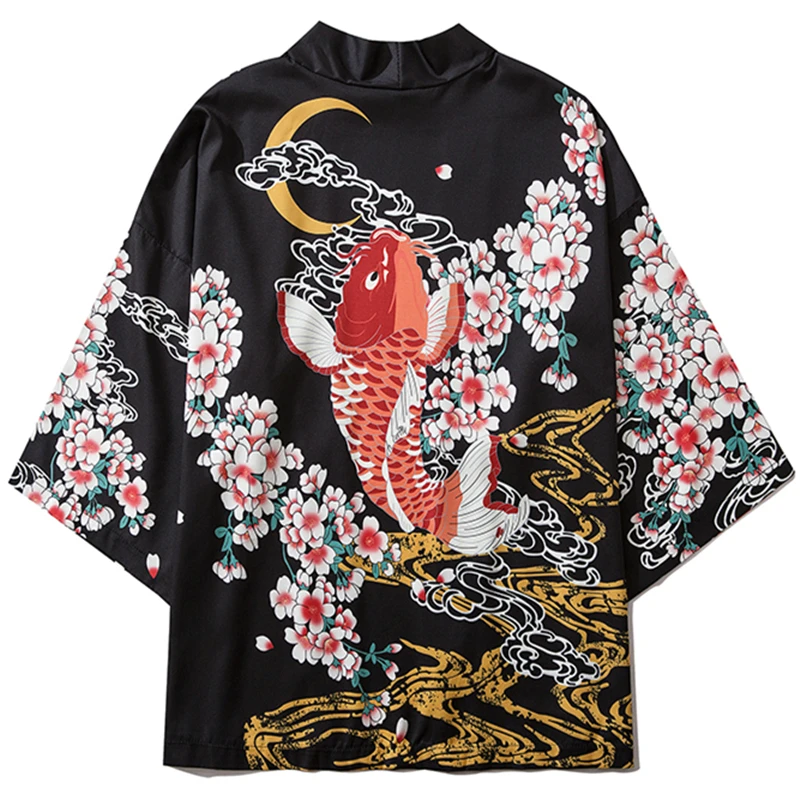 Fish Carp Sakura Print Japanese Style Beach Kimono Haori Men Women Cardigan Traditional Cosplay Asian Clothes Yukata Female
Fish Carp Sakura Print Japanese Style Beach Kimono Haori Men Women Cardigan Traditional Cosplay Asian Clothes Yukata Female