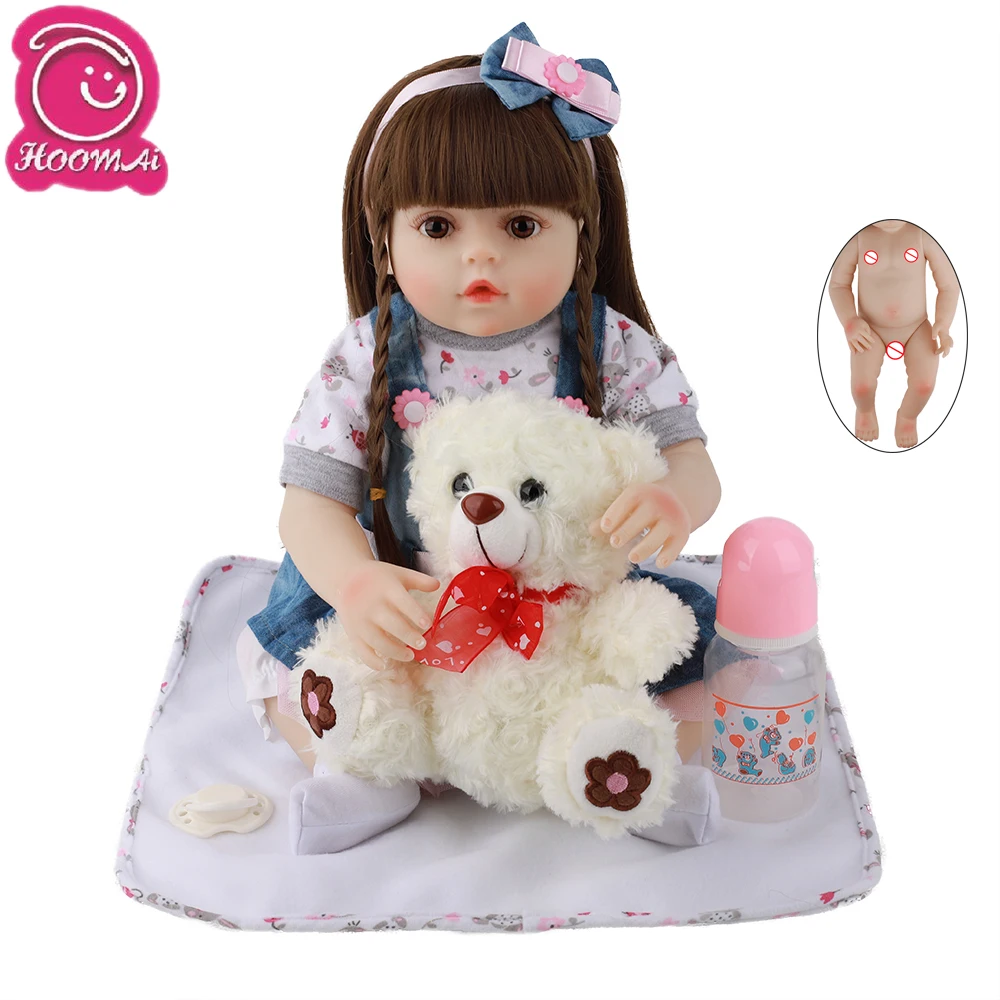 Hoomai 48 см реалистичные куклы для новорожденных 18 дюймов силиконовые Bebe Reborn детей