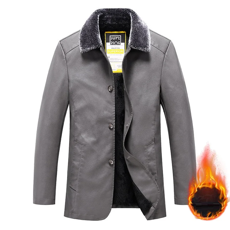 Leather Jacket Men Warm Thick Windproof Casual Jackets Fur Collar Solid Color Male Fleece Windbreaker Outwear Overcoat Clothing
Leather Jacket Men Warm Thick Windproof Casual Jackets Fur Collar Solid Color Male Fleece Windbreaker Outwear Overcoat Clothing