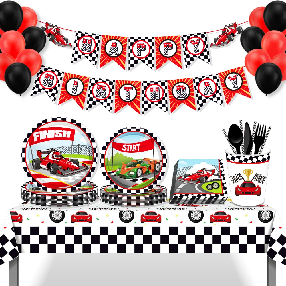 Cool Racer Game Campaign Happy Birthday Party Disposable Tableware Sets Cartoon Car Racing Flag Baby Shower Party Decorations
Cool Racer Game Campaign Happy Birthday Party Disposable Tableware Sets Cartoon Car Racing Flag Baby Shower Party Decorations