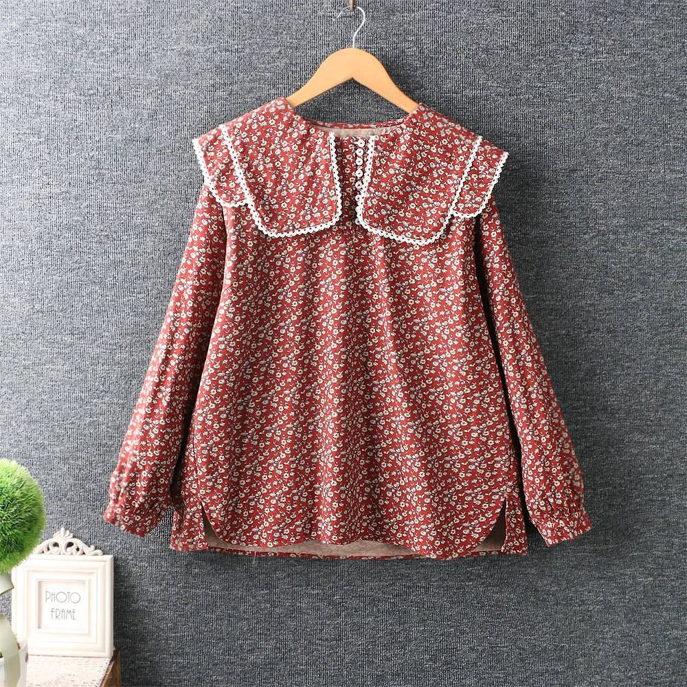 Autumn New Women's Japanese Style Sweet Floral Shirt Long Sleeve Casual Tops Ar10-26
Autumn New Women's Japanese Style Sweet Floral Shirt Long Sleeve Casual Tops Ar10-26
