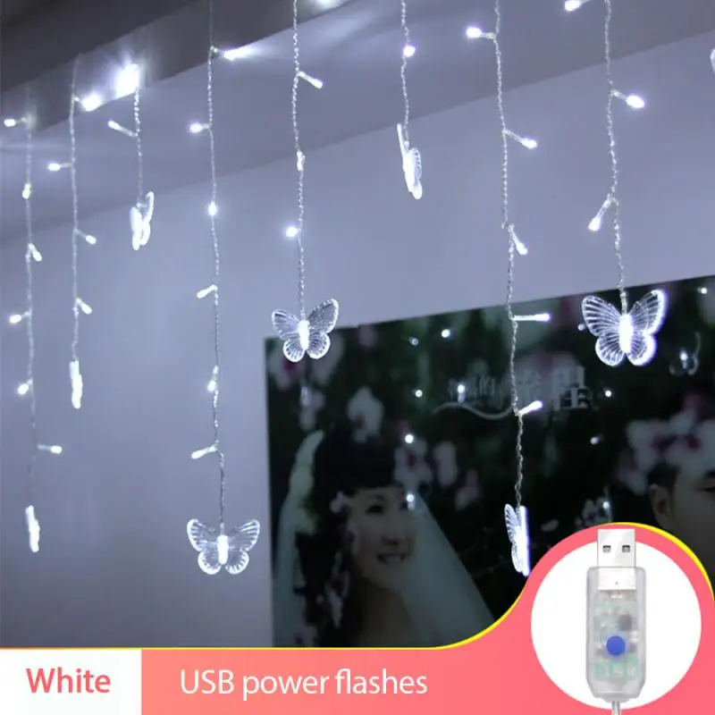 1.5m/2.5m USB LED Butterfly Curtain String Lights Flash Fairy Garland For New Year Christmas Outdoor Wedding Home Decoration
1.5m/2.5m USB LED Butterfly Curtain String Lights Flash Fairy Garland For New Year Christmas Outdoor Wedding Home Decoration