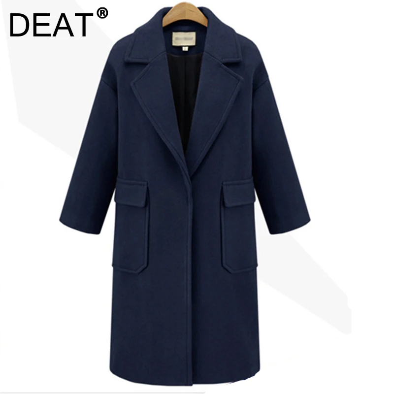 DEAT 2021 Autumn New Fashion Lapel One Button Women Pocket Turn-down Collar Medium Long Pure Color Woolen Trench 7I0236
DEAT 2021 Autumn New Fashion Lapel One Button Women Pocket Turn-down Collar Medium Long Pure Color Woolen Trench 7I0236