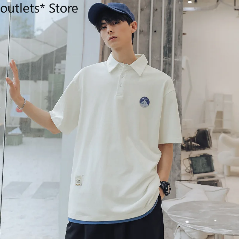 Summer Men's Polo Shirt Short-sleeved T-shirt Loose Lapel Printing Holiday Casual Shirt Men's Clothing 
Summer Men's Polo Shirt Short-sleeved T-shirt Loose Lapel Printing Holiday Casual Shirt Men's Clothing