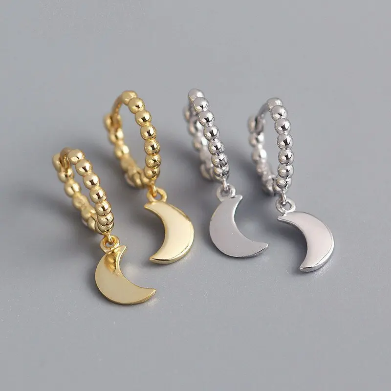 A00489 WANTME New Arrivals Korean Round Bead Pendant Moon Stud Earrings for Women 925 Sterling Silver Chic Jewelry
A00489 WANTME New Arrivals Korean Round Bead Pendant Moon Stud Earrings for Women 925 Sterling Silver Chic Jewelry
