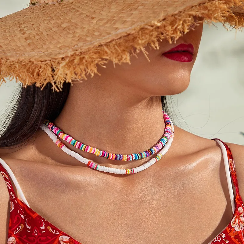 4 Colors Bohemian Multicolor Polymer Clay Collar Necklace Handmade Colorful Collar Necklace Jewelry for Women
4 Colors Bohemian Multicolor Polymer Clay Collar Necklace Handmade Colorful Collar Necklace Jewelry for Women