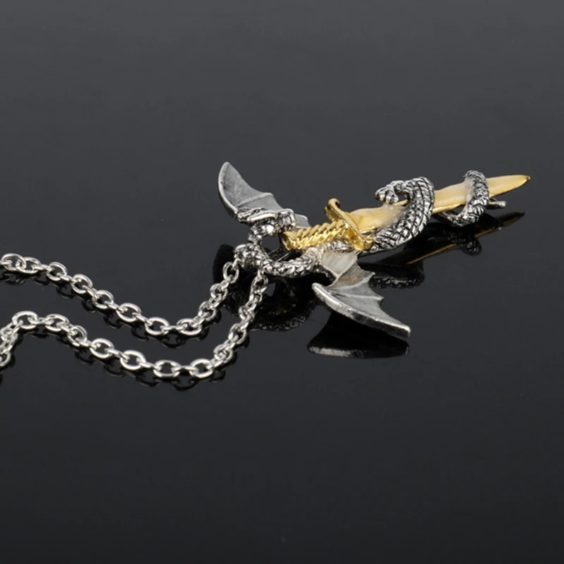 Retro Dragon Glow in the Dark necklace Rope Chain Ancient Dragon Sword Pendants Mens Punk Dragon Cross Necklace
Retro Dragon Glow in the Dark necklace Rope Chain Ancient Dragon Sword Pendants Mens Punk Dragon Cross Necklace