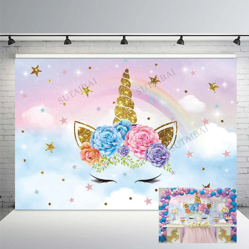 Cartoon Rainbow Unicorn Backdrop Child Birthday Dessert Table Photocall Background Baby Shower Party Decoration Banner
Cartoon Rainbow Unicorn Backdrop Child Birthday Dessert Table Photocall Background Baby Shower Party Decoration Banner