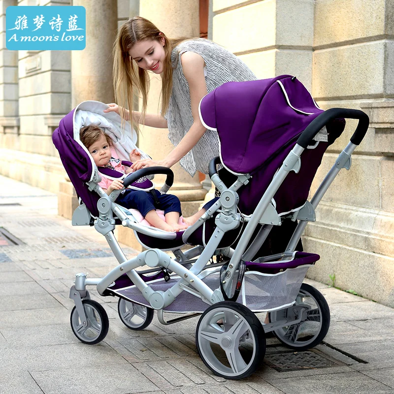 Детская коляска 3 в 1 роскошная Высокая для близнецов многофункциональная