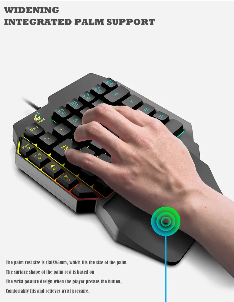 One-Handed Mechanical Feel Gaming Keyboard RGB Backlit Portable Mini Gaming Keypad Game Controller for PC PS4 Xbox Gamer
One-Handed Mechanical Feel Gaming Keyboard RGB Backlit Portable Mini Gaming Keypad Game Controller for PC PS4 Xbox Gamer