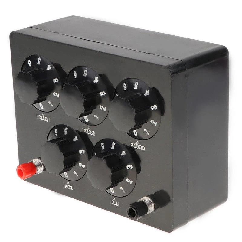 Black Resistance Box Iron Variable Decade Resistor Resistance Box 0-9999.9 Ohm 165X125X60Mm forPhysical Teaching
Black Resistance Box Iron Variable Decade Resistor Resistance Box 0-9999.9 Ohm 165X125X60Mm forPhysical Teaching