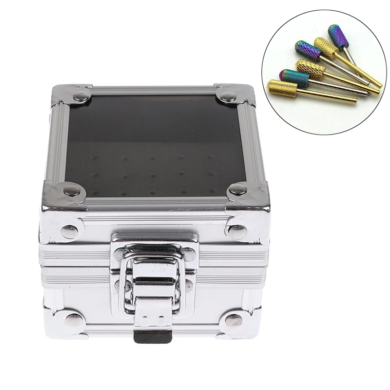 25 Holes Nail Drill Grinding Bit Holder Box Display Storage Container Nail Polishing Head Stand Metal Organizer Case
25 Holes Nail Drill Grinding Bit Holder Box Display Storage Container Nail Polishing Head Stand Metal Organizer Case