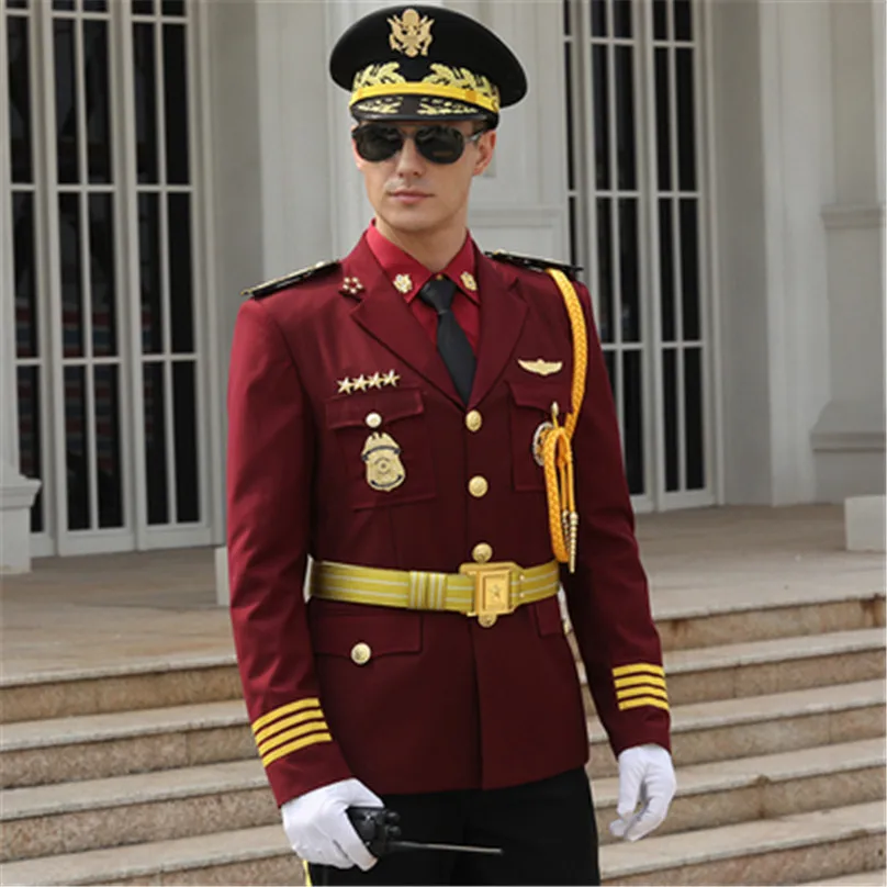 Security Clothes Spring Autumn Noble Army Business Suit Burgundy Military Uniform Wine Red Coat For General Duty Officer
Security Clothes Spring Autumn Noble Army Business Suit Burgundy Military Uniform Wine Red Coat For General Duty Officer