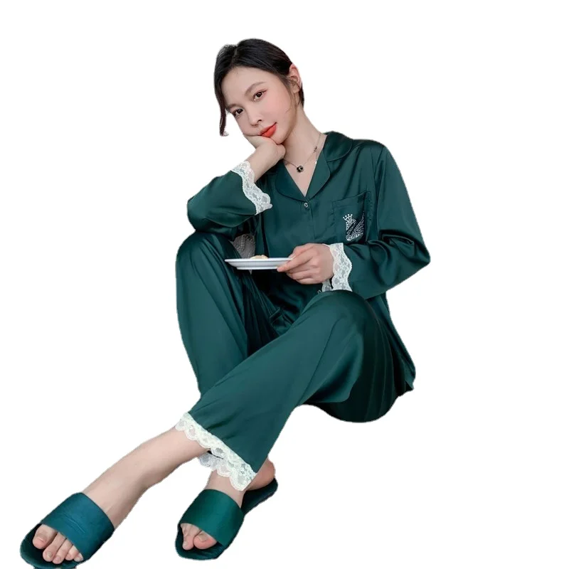 New Ice Silk Pajamas Female Swan Hot Drill Comfortable Two-piece Women Pajamas Sleep Tops Pajamas for Women
New Ice Silk Pajamas Female Swan Hot Drill Comfortable Two-piece Women Pajamas Sleep Tops Pajamas for Women