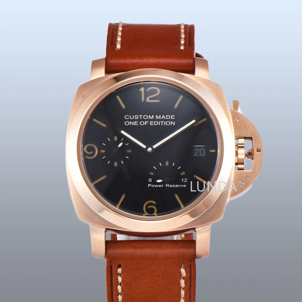 42mm Power reserve Men's Automatic Mechanical Watch Sandwich Dial Luminous Date Leather Strap Seagull Movement Men's Watch 
42mm Power reserve Men's Automatic Mechanical Watch Sandwich Dial Luminous Date Leather Strap Seagull Movement Men's Watch