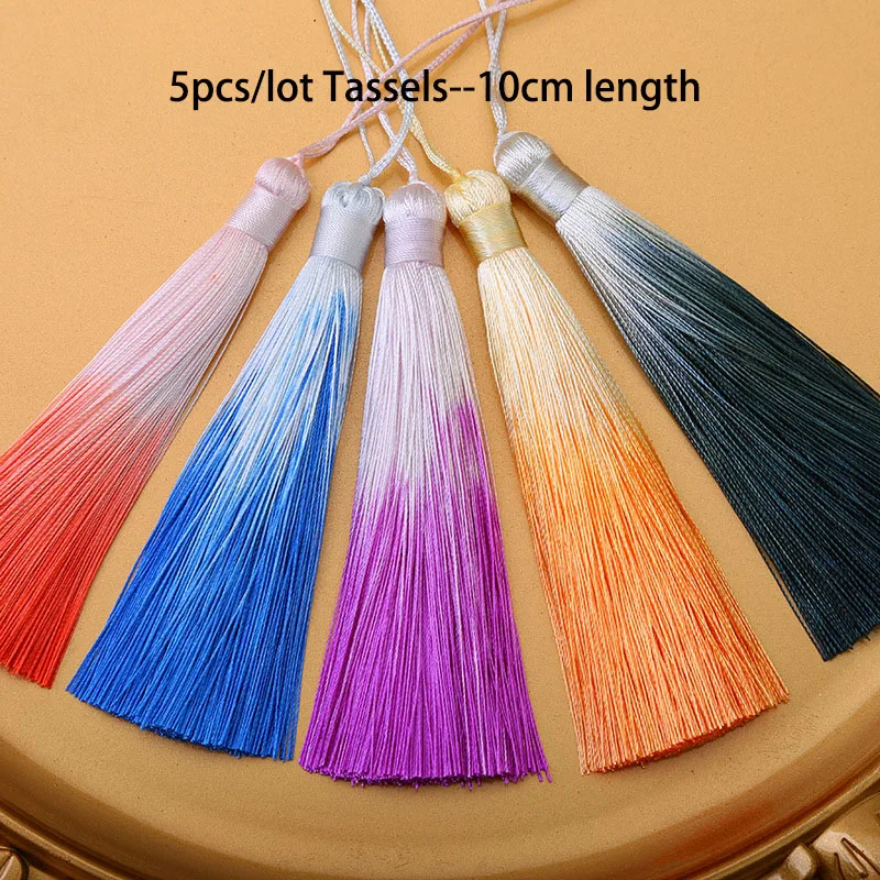 5pcs/lot 10cm Polyester Silk Tassels White Gradient Color Trim Fringe Handmade Jewelry Accessories
5pcs/lot 10cm Polyester Silk Tassels White Gradient Color Trim Fringe Handmade Jewelry Accessories