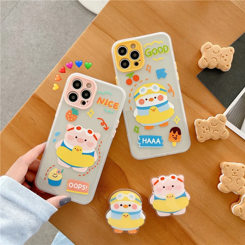 Swimming circle piggy duck bracket for iphone 13 mobile phone case XR suitable for iphone11 / 12pro / 8p soft xsmax female
Swimming circle piggy duck bracket for iphone 13 mobile phone case XR suitable for iphone11 / 12pro / 8p soft xsmax female