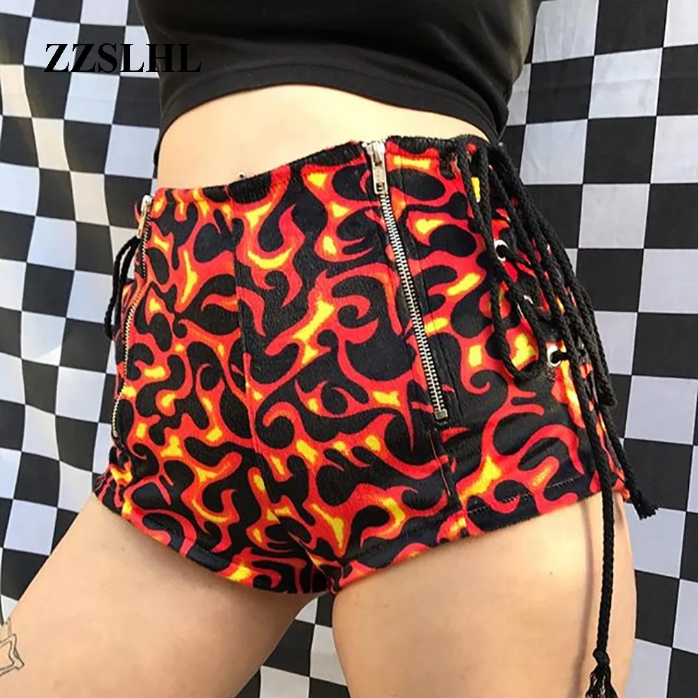 Women's Shorts Fire Print Double Zipper High Waist Slim Strap Sexy Casual Shorts for Female Summer Fashion Tumblr
Women's Shorts Fire Print Double Zipper High Waist Slim Strap Sexy Casual Shorts for Female Summer Fashion Tumblr