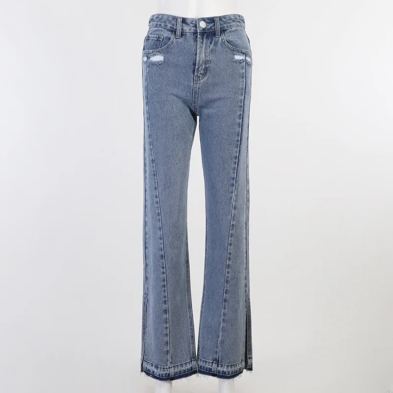 Jeans Women's High Waist Retro Flare Jeans Fashion Streetwear 2021 Women's Slit Slim Harajuku Jeans
Jeans Women's High Waist Retro Flare Jeans Fashion Streetwear 2021 Women's Slit Slim Harajuku Jeans