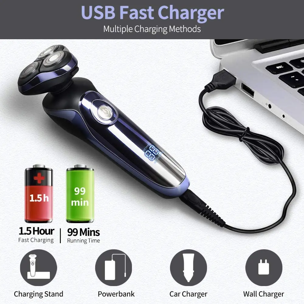 5 in 1 Electric Razor for Men Hair Clipper Rotary Shaver Beard Trimmer Waterproof USB Fast Charging Cordless Nose Hair Trimmer
5 in 1 Electric Razor for Men Hair Clipper Rotary Shaver Beard Trimmer Waterproof USB Fast Charging Cordless Nose Hair Trimmer