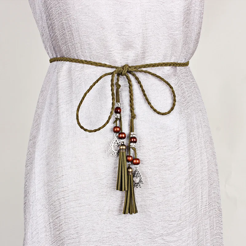 Женский Плетеный ремень в этническом стиле украшение для тела ручной работы с