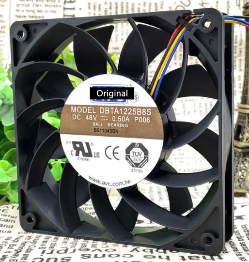 Оригинальный 100% рабочая DBTA1225B8S 12 см 120 мм 12025 48V 0.50A ШИМ Вентилятор охлаждения
