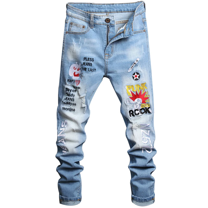 Male Printed Embroidered Pants Trendy Fashion Men'S Slim Jeans High-End Brand Business Casual Stretch Straight Denim Trousers
Male Printed Embroidered Pants Trendy Fashion Men'S Slim Jeans High-End Brand Business Casual Stretch Straight Denim Trousers