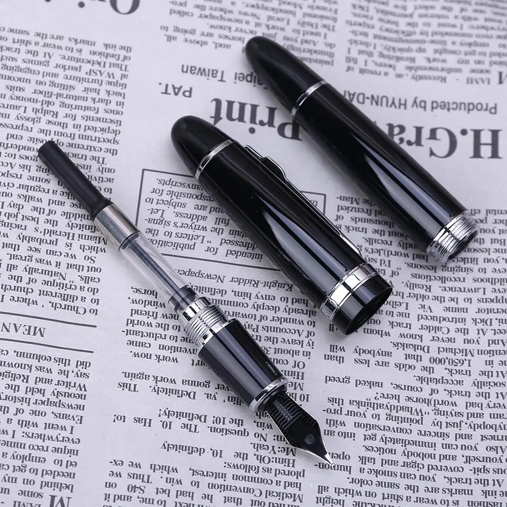 Высокое качество новейший Jinhao 159 перьевая ручка черный и серебристый M Nib