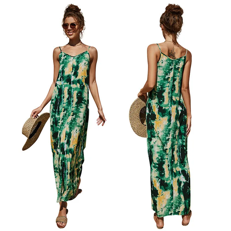 Summer Sleeveless V Neck Dresses Sling Retro Fashion Print Dress Sexy Female Loose Beach Fresh Casual Spaghetti Strap Dresses
Summer Sleeveless V Neck Dresses Sling Retro Fashion Print Dress Sexy Female Loose Beach Fresh Casual Spaghetti Strap Dresses