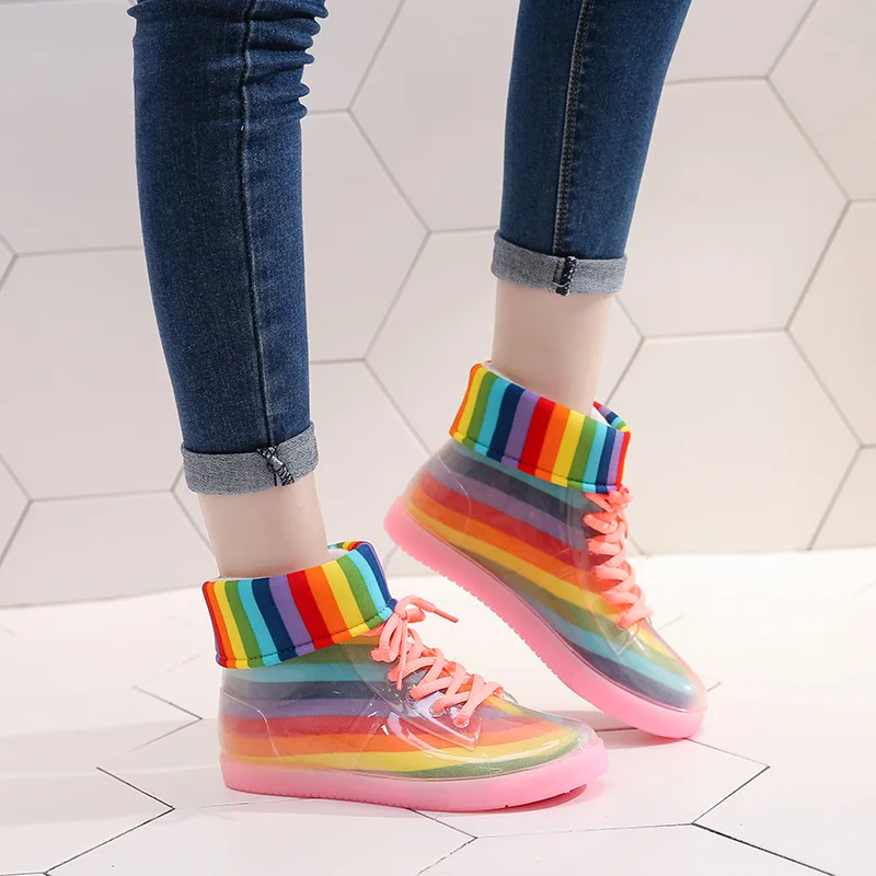 Ankle Rain Boots Removable Cover Platform Lace Up PU Waterproof Motorcycle Colorful Ankle Mature Boots Woman Shoes
Ankle Rain Boots Removable Cover Platform Lace Up PU Waterproof Motorcycle Colorful Ankle Mature Boots Woman Shoes