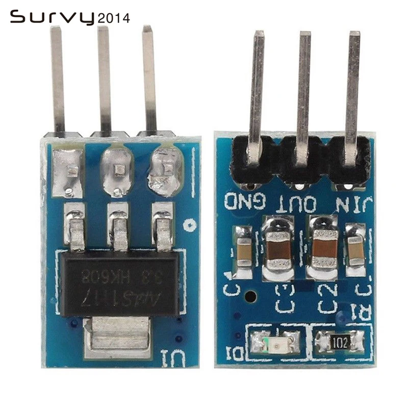 5 шт. понижающий источник питания от В до 3 модуль AMS1117 800MA автоматическая