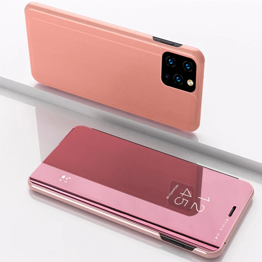 Умный зеркальный чехол для телефона iPhone 11 Pro X XR XS Max 6 6S 7 8 Plus кожаный книжка с