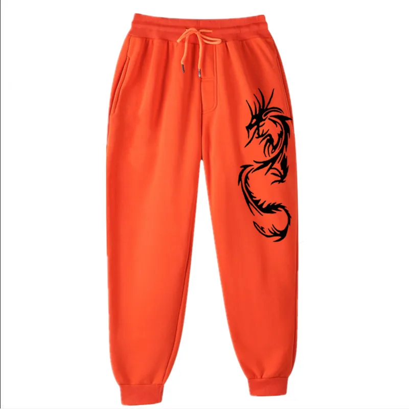 Casual sports waist trousers solid color totem black dragon print trendy fashion men's and women's street jogging pants
Casual sports waist trousers solid color totem black dragon print trendy fashion men's and women's street jogging pants
