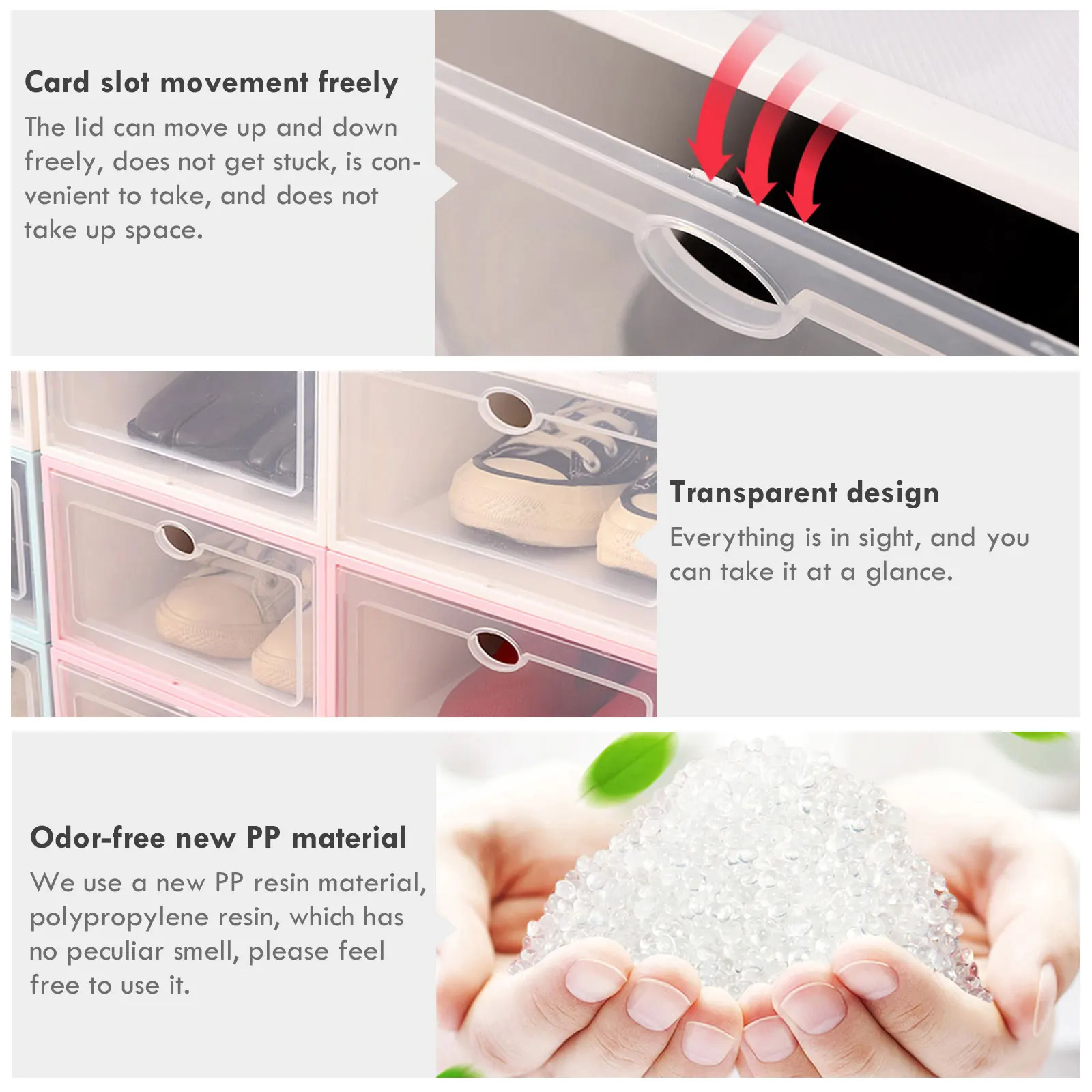 6Pcs Plastic Shoes Case Thickened Transparent Drawer Case Plastic Shoe Boxes Stackable Box Shoe Organizer Shoebox
6Pcs Plastic Shoes Case Thickened Transparent Drawer Case Plastic Shoe Boxes Stackable Box Shoe Organizer Shoebox