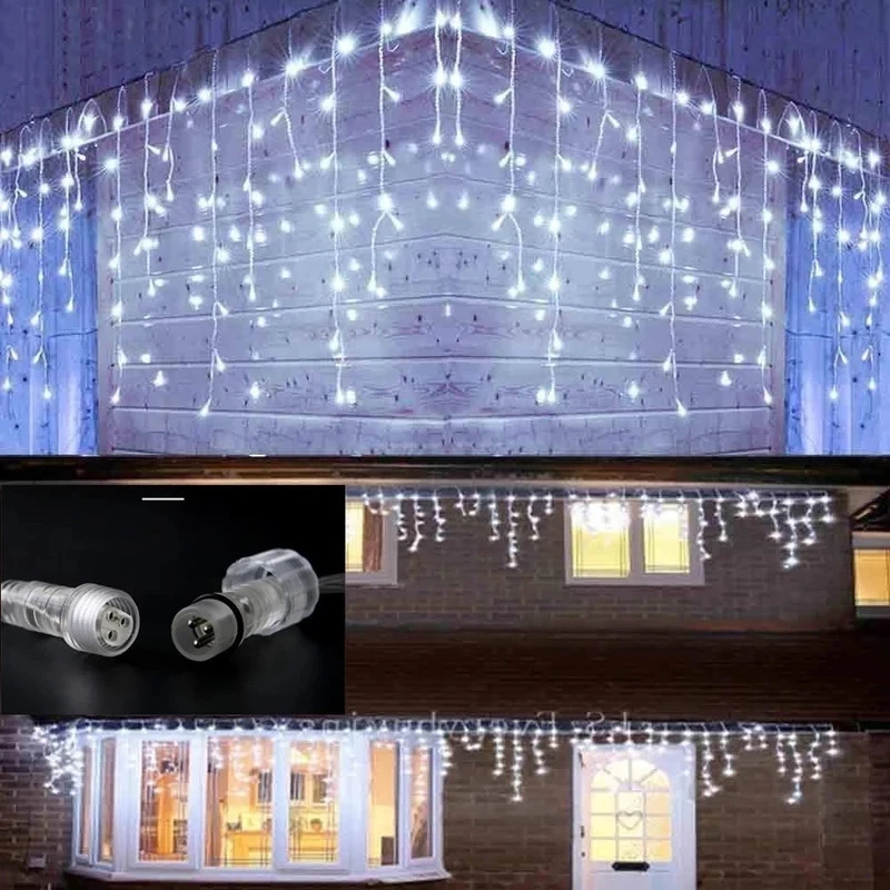 Christmas Decorations Ornaments for Home Eaves Outdoor Street Garland Festoon Icicle Curtain Light Droop 0.5/0.6/0.7M EU Plug
Christmas Decorations Ornaments for Home Eaves Outdoor Street Garland Festoon Icicle Curtain Light Droop 0.5/0.6/0.7M EU Plug