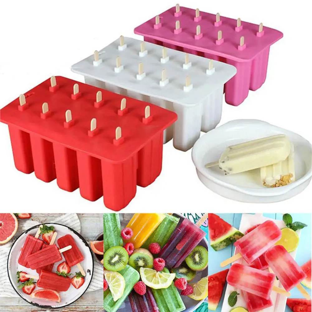 10 Cells Large Silicone Ice Cream Mold Popsicle Molds DIY Homemade Dessert Freezer Fruit Juice Ice Pop Maker Mould With Sticks
10 Cells Large Silicone Ice Cream Mold Popsicle Molds DIY Homemade Dessert Freezer Fruit Juice Ice Pop Maker Mould With Sticks