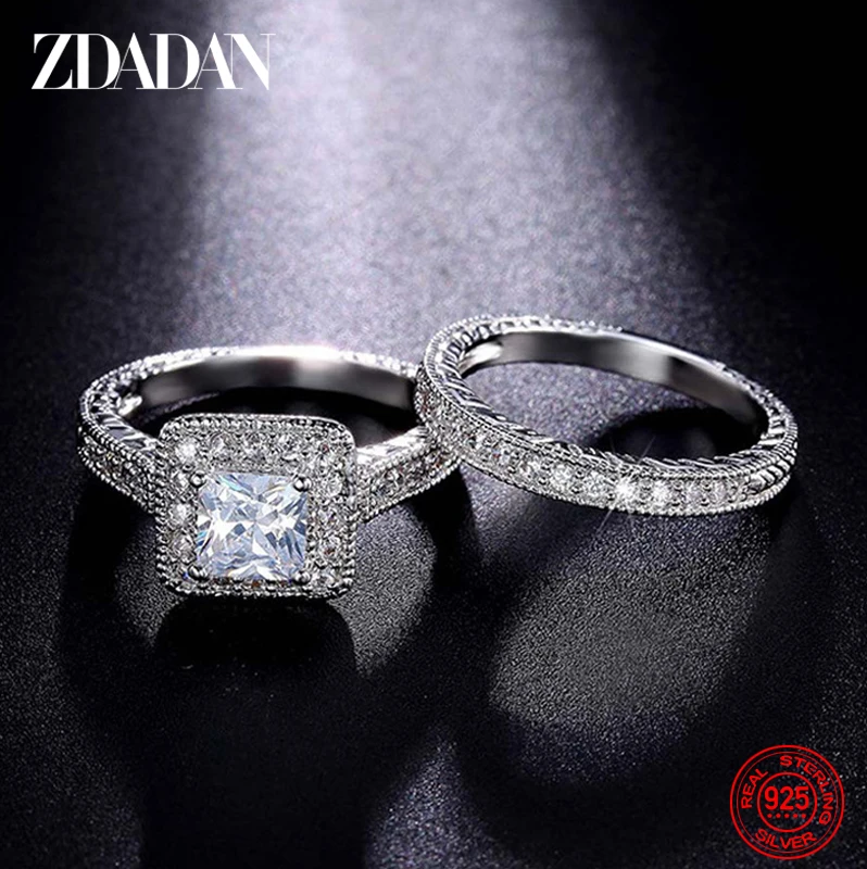 ZDADAN 925 Sterling Silver 6MM Zircon Ring For Woman Charm 2 Pcs Finger Ring Jewelry Accessories Wholesale
ZDADAN 925 Sterling Silver 6MM Zircon Ring For Woman Charm 2 Pcs Finger Ring Jewelry Accessories Wholesale