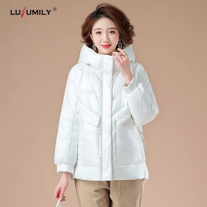 

Зимняя короткая куртка Lusumily, Женское пальто с хлопковой подкладкой, Корейская свободная парка, Женское пальто Parker, теплая верхняя одежда, ут...