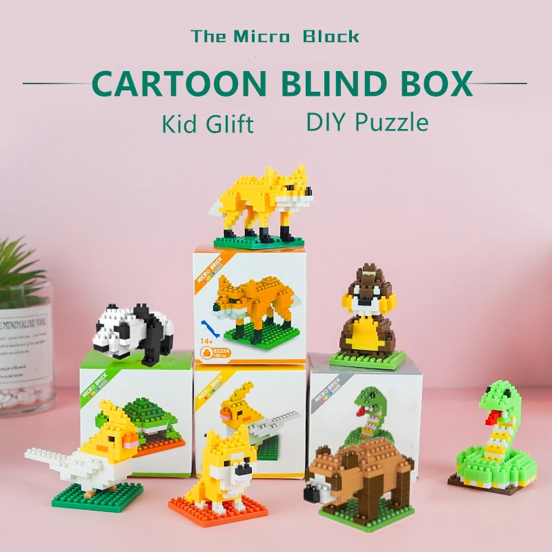 DIY Building Cute Cartoon Animal Blocks Miniature Spell Insert Small Particles Assembling Block Puzzle Toys Boys Girls Blind Box
DIY Building Cute Cartoon Animal Blocks Miniature Spell Insert Small Particles Assembling Block Puzzle Toys Boys Girls Blind Box